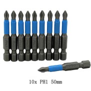 Mũi khoan tuốc nơ vít từ tính một đầu PH1 PH2 PH3 PZ1 PZ2 PZ3 10 chiếc 50mm