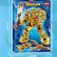 ซีรีส์ NINJAGO เข้ากันได้กับ LEGO® Bricks Gold Mecha 3 Transformation Form และของขวัญของเล่นเพื่อการศึกษาการก่อสร้างสําหรับเด็กรับประกันว่าจะพึงพอใจ