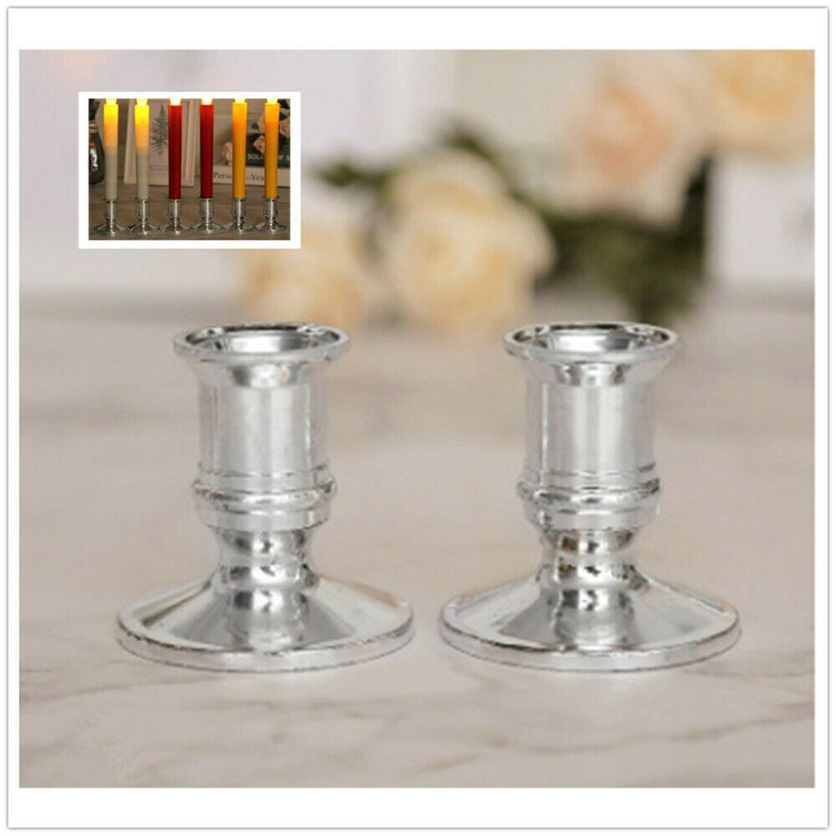 2pcs Candle Base Candle Holders Fits Standard Candlestick Plastic Taper Portable 