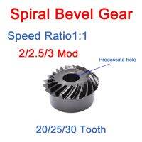 ▬✽■ 1Pc 2/2.5/3Mod 20/25/30 Tooth Spiral Bevel Gear Processing Hole Speed Ratio 1:1 Carbon Steel Arc Tooth Top Thread M5