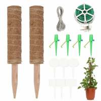 Coir Plants Moss Pole 2ชิ้น11.8นิ้วสนับสนุน6ชิ้นป้ายไม้4ชิ้น Waterer 1ชิ้นเชือกปอ1ชิ้น