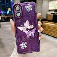 เคสโทรศัพท์สำหรับ OPPO Reno8 T A78 A77ไล่ระดับสี A77S A57 A17 A17K A16K A16e A16 Reno 8 8 T 5G 4G นุ่ม TPU รูปผีเสื้อสวยงามเงางามคลุมทั้งหมดเคสสมาร์ทโฟนไล่ระดับสีตัวปกป้องกล้องถ่ายรูป