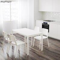 โต๊ะอาหาร ชุดโต๊ะทานอาหาร พร้อมเก้าอี้ 4 ตัว สีขาว Dining Table and 4 chairs MELLOR White 125x75 cm