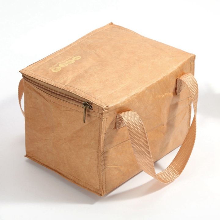 kraft-paper-collapsible-cold-retention-food-cooler-bag-bento-bag-picnic-hiking-thermal-insulated-bag-lunch-bag