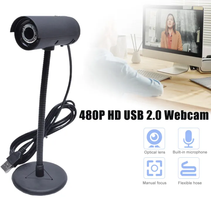 AJAZZ 480P Highdefinition USB 2.0 cam with Microphone 6 LED