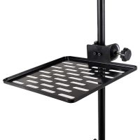 Sound Card Tray Hollowed-out Live Broadcast Microphone Rack Stand with Free Regulating Clamp Storage Shelf Phone Clip Holder