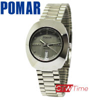 Pomar นาฬิกาข้อมือผู้ชาย Automatic สายสแตนเลส รุ่น PM8133SS05 (สีเงิน / หน้าปัดสีเทาพลอย 18 เม็ด)