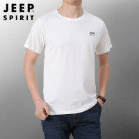 JEEP SPIRIT เสื้อแจ็คเก็ตแขนสั้นผ้าคอตตอนไซส์คอกลมหลวมใหม่สำหรับฤดูร้อน