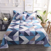 【2023】Colorful Twin Flat Sheets King Size Pretty Geometric Plaid Bed Sheets Queen Size Bed Lines Multicolor Grids Bedsheet # L