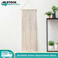 แขวนผนังแบบทอ Macrame Rockible,ผ้าปูแต่งพู่,เครื่องตกแต่งฝาผนังศิลปะเรขาคณิต,เครื่องประดับที่ทันสมัยสำหรับหอพัก,ห้องนั่งเล่น,แบ็คดรอปงานแต่งงานอพาร์ทเม้นท์