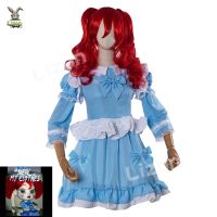 ✹▽ The Poppy Doll Cosplay Costume Dress I Am A Real Girl Women Blue Maid Dress Lolita Halloween Party Dress