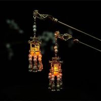 Vintage Chinese Style Luminous Pavilion Lantern Tassel Hair Sticks Hairpin 2022 Trendy Retro Female Hair Clasp Hair Accessories Haberdashery