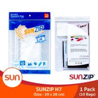 SUNZIP (ซันซิป) ถุงซิปอเนกประสงค์ รุ่น H7 ขนาด 20 X 28 ซม. จำนวน 10 ใบ (1 แพ็ค/ 3 แพ็ค)