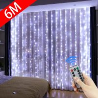 【LZ】 600/300 LED Window Curtain String Light Wedding Party Home Garden Bedroom Outdoor Indoor Wall Decorations