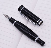 Duke 558 Fountain Pen Vivid Black Big Unique Style , Iridium Medium Nib 0.7Mm Writing Pen Business , Office , Home Supplies