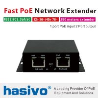 J72 Poe เครือข่ายอีเธอร์เน็ต Extender สวิทช์ Poe 250เมตร1พอร์ต10/100ม. อินพุต Rj45 2พอร์ต10/100M เอาต์พุต Rj45