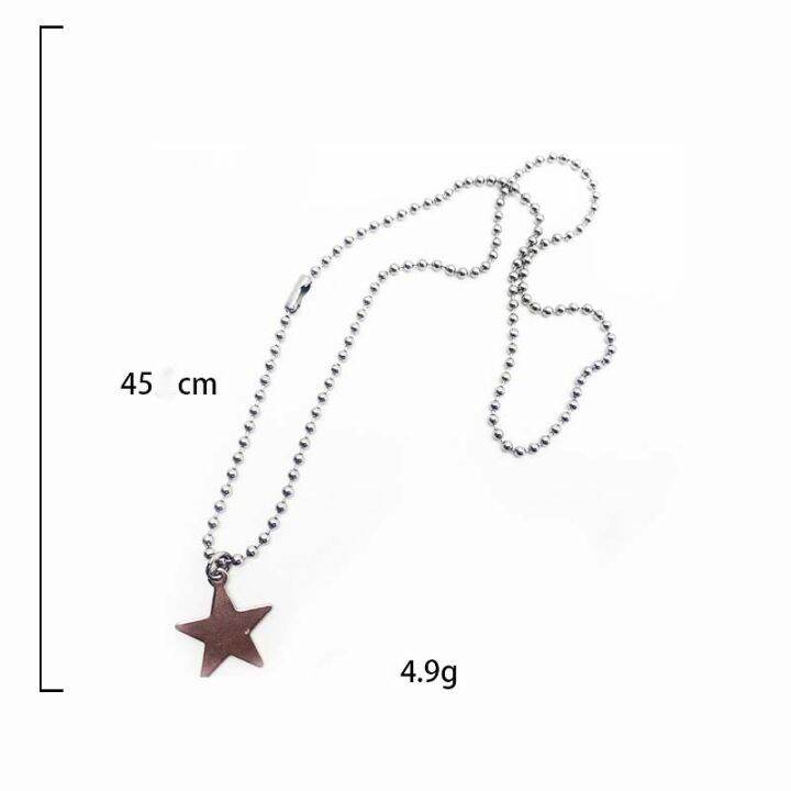 titanium-steel-necklace-korean-fashion-necklace-beads-chains-choker-star-pendant-necklace-hot-girls-necklace-hot-girls-beads-choker-y2k-fashion-necklace-hip-hop-necklace-star-pendant-necklace