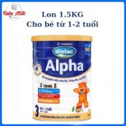 Date 10.2024 Sữa bột Dielac Alpha 3 - lon 1,5kg cho bé từ 1 - 2 tuổi