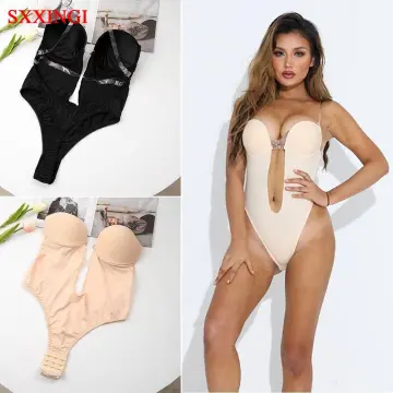 Invisible Backless Body Shaper Bra Women Plunging Neckline Bodysuit  Shapewear Push Up Underwear Sexy Lingerie Padded Corsets