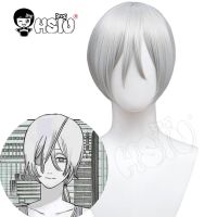 HSIU Quanxi Wig Anime Chainsaw Man Cosplay Silver Gray Long Hair+Free Brand Wig Cap