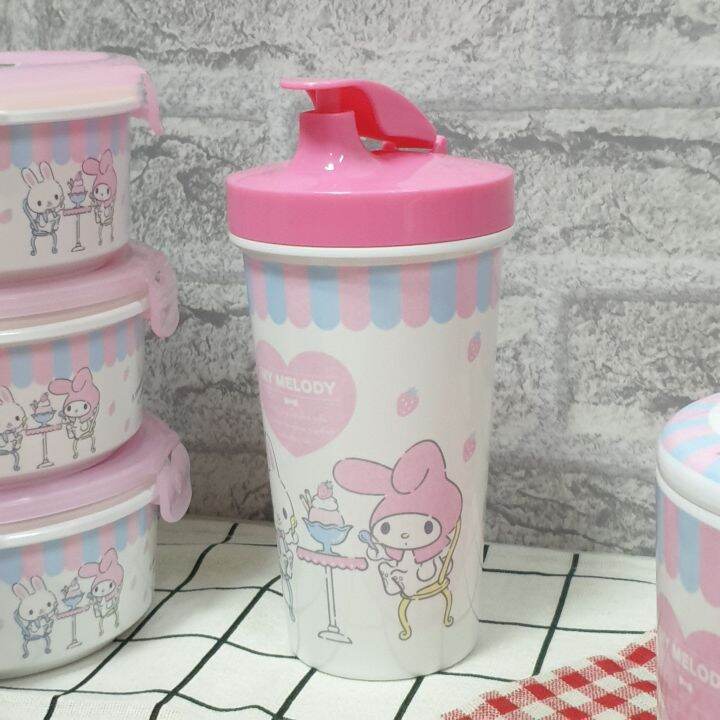 my-melody-กล่องเก็บอาหาร-แก้วน้ำ-แก้ว-mug-กระบอกน้ำ-พร้อมฝาปิด-ลาย-มาย-เมโลดี้