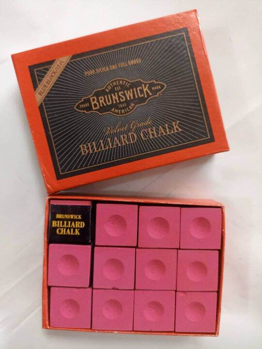 1 DOZEN BRUNSWICK RED BILLIARD CUE CHALK /TISA SA TAKO NG BILYARAN