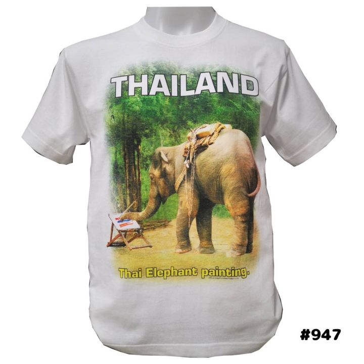 เสื้อยืดผู้ชายเกาหลี-เสื้อยืดผู้ชายแขนสั้น-เสื้อยืด-แขนสั้น-สกรีน-ลายช้าง-no-947-souvenir-tshirt-ของฝากชาวต่างชาติ-เสื้อคนอ้วน-เสื้อคู่-เสื้อทีม-เสื้อครอบครัว-เสื้อยืดผู้ชายเท่ๆ