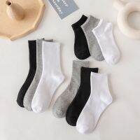 mengmaomao Color Socks Gray Womens Mid-tube and Breathable Short-tube Medium Tube