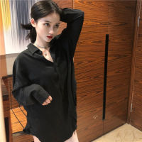 Vintage Polo Blouse for Women Harajuku Plus Size Blouse R Black Blouse Plain Trendy Blouse Tops Long Sleeve Blouse Korean Top Fashion Blouses Plus Size Tops Women Loose Blouse Women Clothes Big Size Blouse