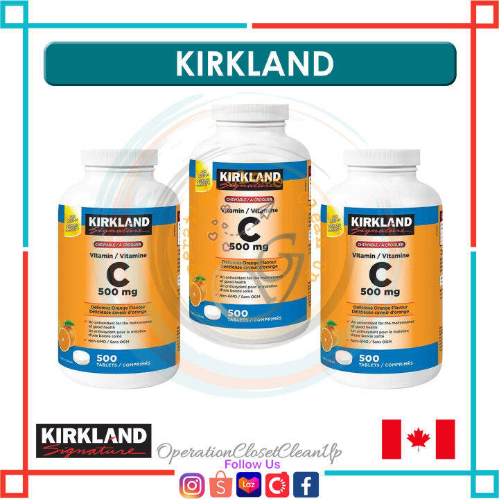 🇨🇦 Kirkland Signature Vitamin C (Ages 4+), 500mg / 500Tablets Lazada PH
