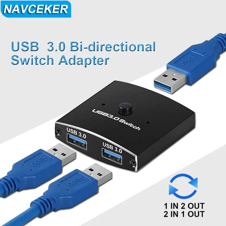 2022 USB 3.0 Switch 2 PC USB Switch Selector USB Bi-Directional