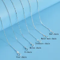 【In Stock】100 Real 925 silver Necklace 40/45/50cm Different Design Chain Fashion