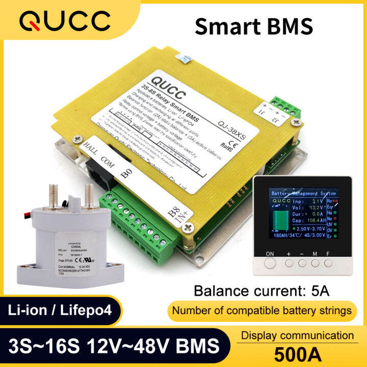 Qucc Smart Bms 4S 8S 16S Lifepo4 LiIon Bms Bateri Aktif Keseimbangan