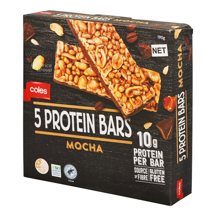 Coles 5 Protein Bars MOCHA โคลส์ โปรตีนบาร์ มอคค่า 190g. Lazada.co.th