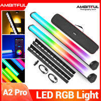 AMBITFUL A2 Pro A2PRO 2500K-8500K RGB Tube Light มีกริดไฟวิดีโอ LED สีเต็มรูปแบบด้วยแอปควบคุมแบตเตอรี่ลิเธียมในตัวสำหรับ Canon Sony Fuji Olympus กล้องถ่ายรูปไฟสตูดิโอ