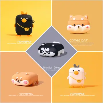 For Airpods Pro 3D Cute Cartoon Shiba Inu Dog Soft Earpods Case for Apple  Airpods 1 2 3 Lying Down Puppy Wireless Earphone Cover