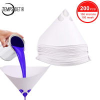 200PCS Paint Filter Resin Filter, Disposable Mesh Paper Paint Filter Cone Portable Filter Funnel ，For Spray