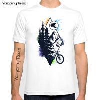 Vagarytees 2022 Fashion Vintage Bike In The Wild Watercolor Print T-Shirt Creative Print Tops Hipster Man Tshirt