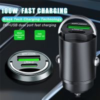 100W Mini Car Charger Lighter Mini PD USB Type C Car Phone Charger for Xiaomi Samsung Huawei Fast Charging for iPhone QC3.0