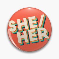 She Her Retro  Soft Button Pin Cute Gift Clothes Women Brooch Metal Fashion Cartoon Decor Creative Lapel Pin Badge Collar Funny Fashion Brooches Pins