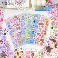 100Pcs Kpop วงแหวน ชุดสติ๊กเกอร์แพ็ค คาวาอิ กาวติดแน่น สติกเกอร์เกาหลี DIY กันน้ำกันน้ำได้ วัสดุดีไอวาย สติกเกอร์เลเซอร์น่ารัก อุปกรณ์ตกแต่งเครื่องเขียน