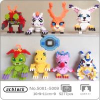 SC Digimon อากูมอนกาบูมอน Piyomon Tentomon Palmon Patamon Tailmon ตัวต่อเพชรจิ๋วมอนสเตอร์ดิจิทัลอิฐของเล่นตัวต่อไร้กล่อง