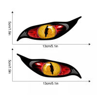 สติกเกอร์กันน้ำติดรถยนต์สำหรับกระจกมองหลังสติกเกอร์รูปลอกทนแดดผีดิบสไตล์ปีศาจตา2ชิ้น5 * 2in