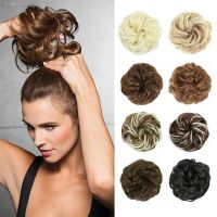 ☈♦ Azqueen Synthetic Messy Bun Chignon Donut Gary Brown Color Hair Bun Pad Elastic Hair Rope Rubber Band Hair Extensions