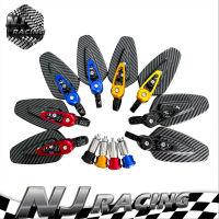 NJ RACING PK กระจกปลายแฮนด์CRG-งานCNCเกรดAAA(หลังเคฟล่า)  (เลนส์ฟ้าตัดแสง) ใส่ได้ทุกรุ่น/1คู่