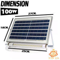 STAR LED ไฟนีออน โซล่า หลอดไฟโซล่าเซล 100W ไฟledโซล่าเซลล์ โซร่าเซลล์ โคมไฟโซลาเซลล์ solar light outdoor โคมไฟติดผนัง led solar cell แสงสีขาว สินค้าแท้ 100%