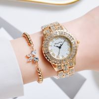 2022 New Full Diamond Roman Numeral Fashion Ladies Watc Fashion Watch Bracelet Set Watch Women Relogios Femininos