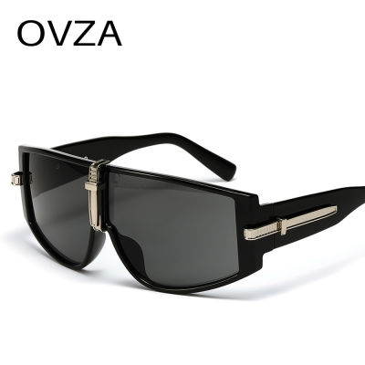 OVZA แว่นกันแดดแฟชั่นสตรีมพังค์สำหรับผู้ชายแว่นกันแดดโอเวอร์ไซส์ผู้หญิงใสกันลมแว่นตาสไตล์พังก์ S5098