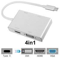 USB 3.1 Type-C USB-C ไปยัง DVI HDMI VGA USB 3.0 Cable Adapter สำหรับโน๊ตบุ๊คแล็ปท็อป