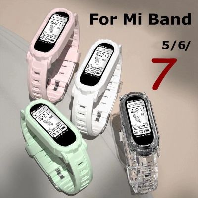 Transparent Strap for Xiaomi Mi Band 7 6 5 Colorful TPU Replacement Wristband for Xiaomi Miband 7 Strap